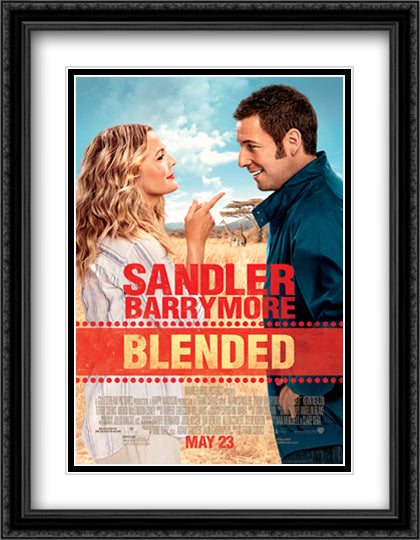 Blended 28x36 Black Ornate Wood Framed Movie Poster with Double Matting