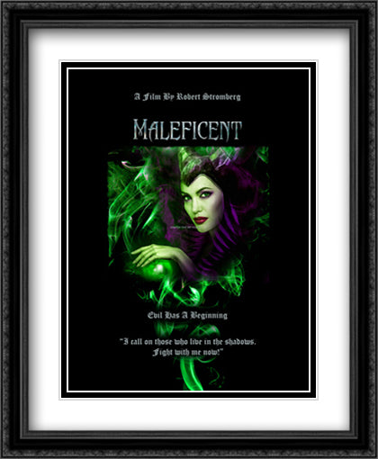Maleficent 28x34 Black Ornate Wood Framed Movie Poster with Double Matting