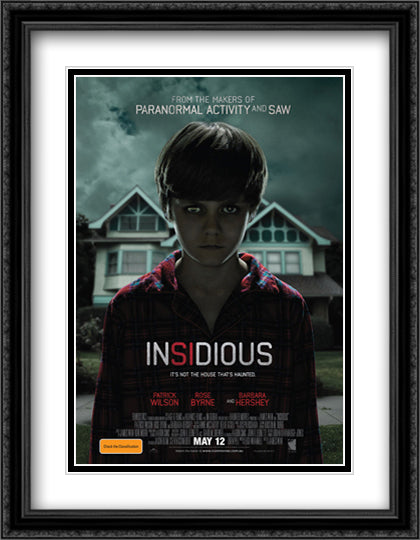 Insidious 28x36 Black Ornate Wood Framed Movie Poster with Double Matting