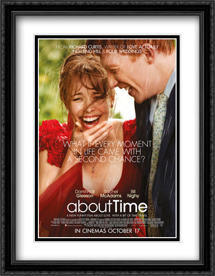 About Time 28x36 Black Ornate Wood Framed Movie Poster with Double Matting