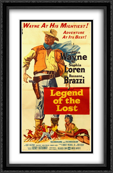 Legend of the Lost 26x40 Black Ornate Wood Framed Movie Poster with Double Matting
