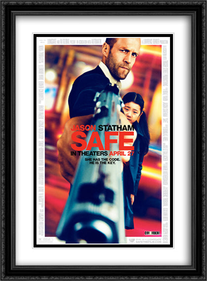 Safe 28x38 Black Ornate Wood Framed Movie Poster with Double Matting