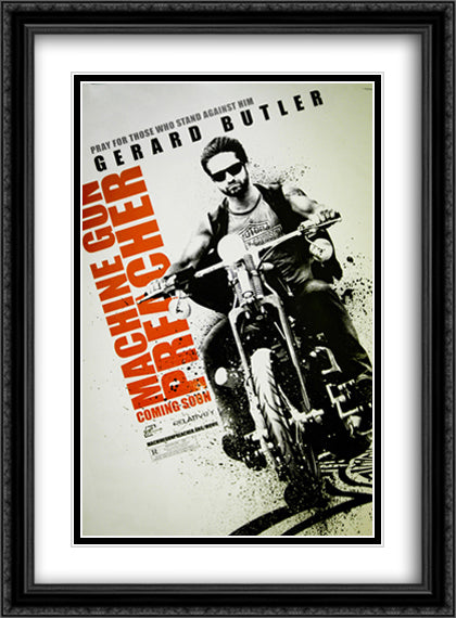 Machine Gun Preacher 28x38 Black Ornate Wood Framed Movie Poster with Double Matting