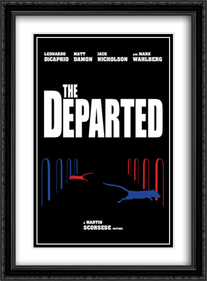 The Departed 28x38 Black Ornate Wood Framed Movie Poster with Double Matting
