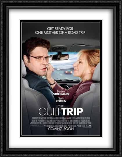 The Guilt Trip 28x36 Black Ornate Wood Framed Movie Poster with Double Matting