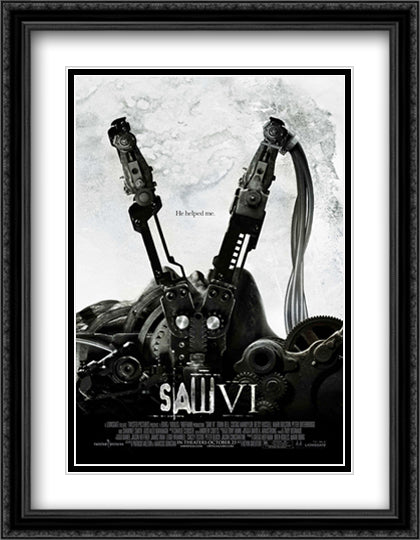 Saw VI 28x36 Black Ornate Wood Framed Movie Poster with Double Matting