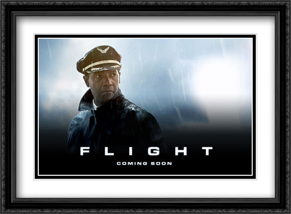 Flight 38x28 Black Ornate Wood Framed Movie Poster with Double Matting