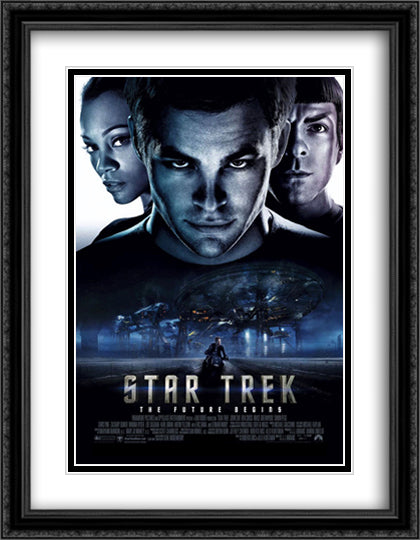 Star Trek Into Darkness 28x36 Black Ornate Wood Framed Movie Poster with Double Matting