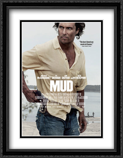 Mud 28x36 Black Ornate Wood Framed Movie Poster with Double Matting