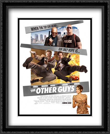 The Other Guys 28x34 Black Ornate Wood Framed Movie Poster with Double Matting