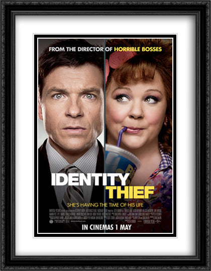 Identity Thief 28x36 Black Ornate Wood Framed Movie Poster with Double Matting