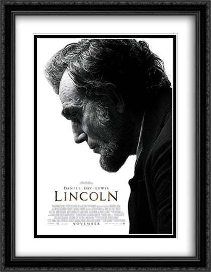 Lincoln 28x36 Black Ornate Wood Framed Movie Poster with Double Matting