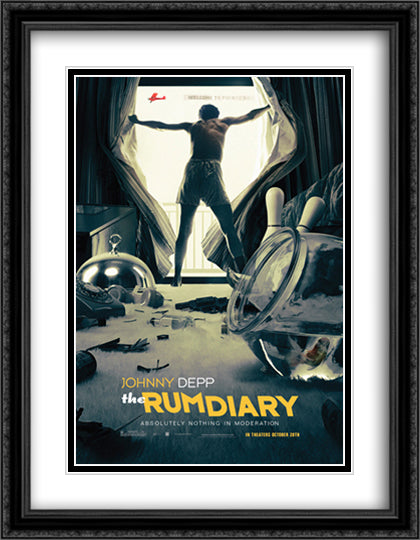 The Rum Diary 28x36 Black Ornate Wood Framed Movie Poster with Double Matting