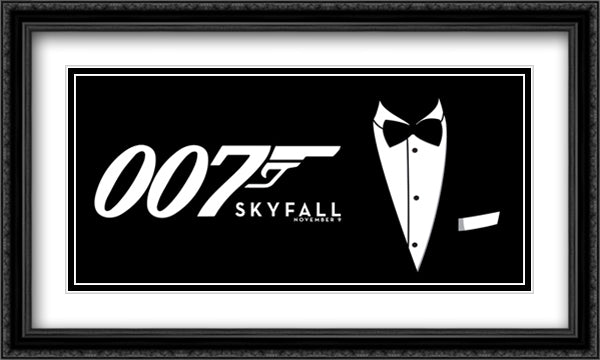 007 Skyfall 40x24 Black Ornate Wood Framed Movie Poster with Double Matting