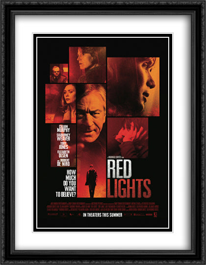 Red Lights 28x36 Black Ornate Wood Framed Movie Poster with Double Matting