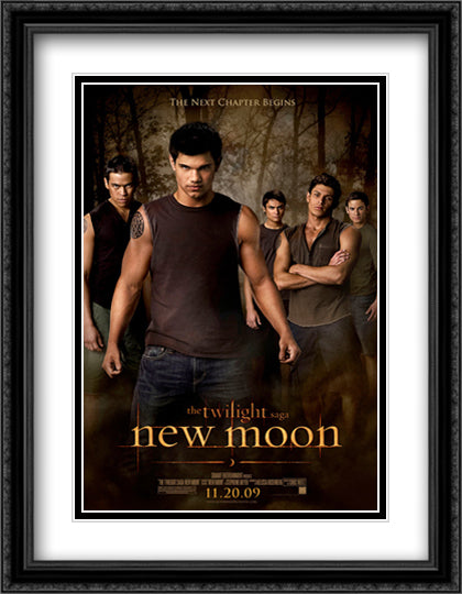 The Twilight Sage New Moon 28x36 Black Ornate Wood Framed Movie Poster with Double Matting