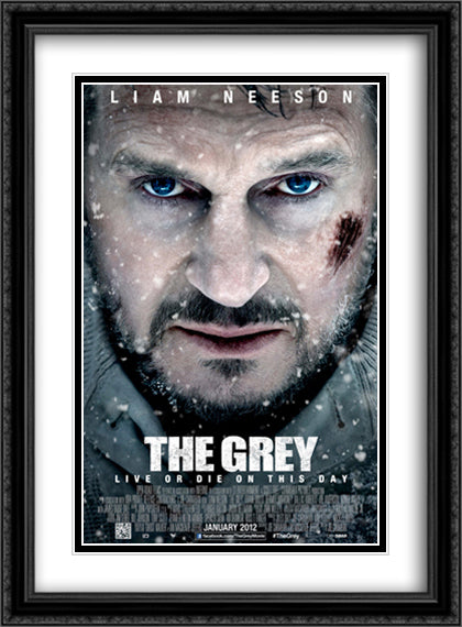The Grey 28x38 Black Ornate Wood Framed Movie Poster with Double Matting