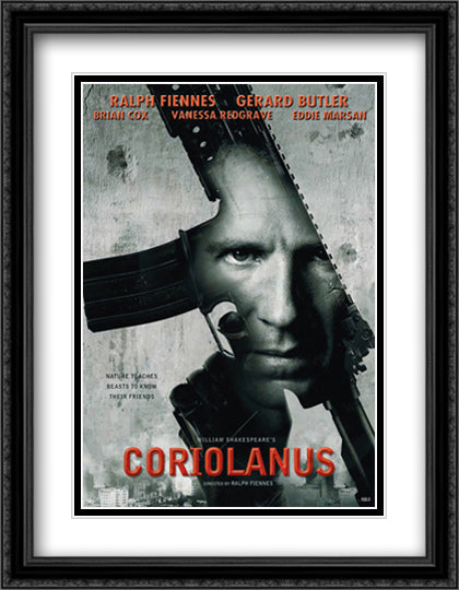 Coriolanus 28x36 Black Ornate Wood Framed Movie Poster with Double Matting