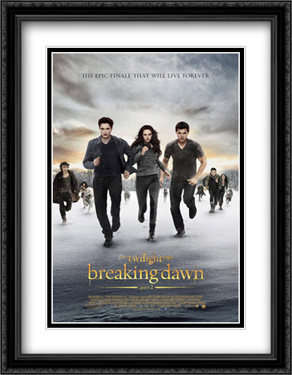 The Twilight Saga Breaking Dawn 28x36 Black Ornate Wood Framed Movie Poster with Double Matting