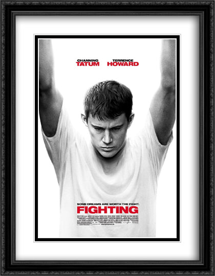 Fighting 28x36 Black Ornate Wood Framed Movie Poster with Double Matting