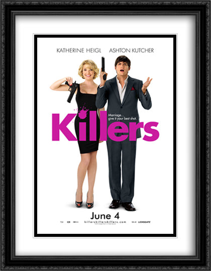 Killers 28x36 Black Ornate Wood Framed Movie Poster with Double Matting