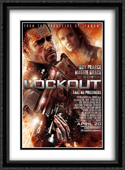 Knockout 28x38 Black Ornate Wood Framed Movie Poster with Double Matting