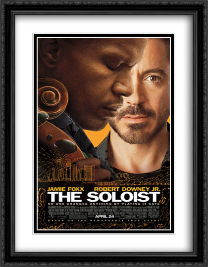 The Soloist 28x36 Black Ornate Wood Framed Movie Poster with Double Matting
