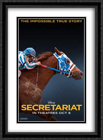 Secretariat 28x38 Black Ornate Wood Framed Movie Poster with Double Matting
