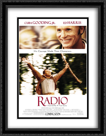 Radio 28x36 Black Ornate Wood Framed Movie Poster with Double Matting
