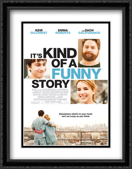 It's Kind of a Funny Story 28x36 Black Ornate Wood Framed Movie Poster with Double Matting
