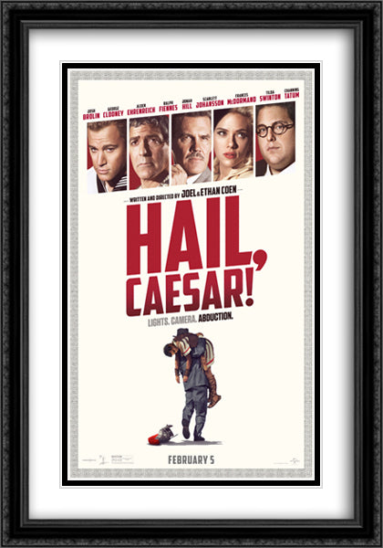 Hail, Caesar! 28x40 Black Ornate Wood Framed Movie Poster with Double Matting