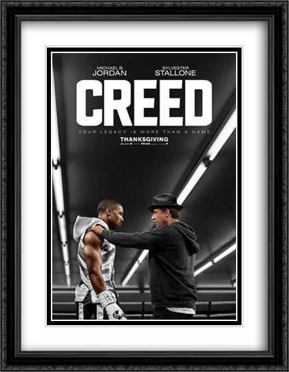 Creed 28x36 Black Ornate Wood Framed Movie Poster with Double Matting