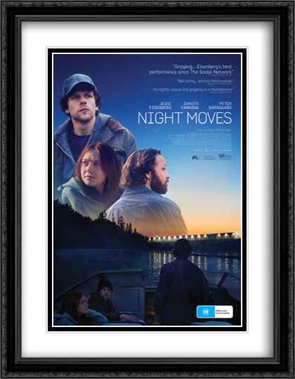 Night Moves 28x36 Black Ornate Wood Framed Movie Poster with Double Matting