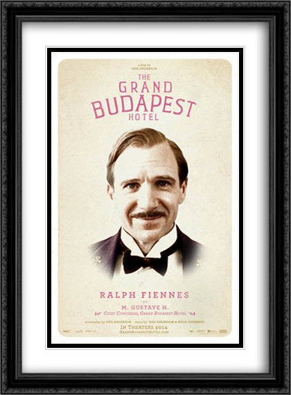 The Grand Budapest Hotel 28x38 Black Ornate Wood Framed Movie Poster with Double Matting