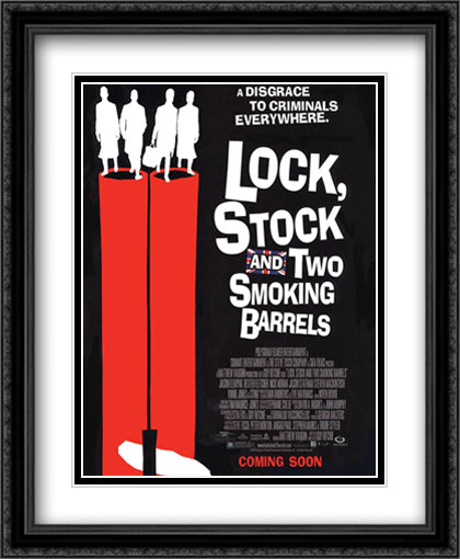 Lock, Stock and Two Smoking Barrels 28x34 Black Ornate Wood Framed Movie Poster with Double Matting
