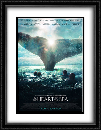 In The Heart of the Sea 28x36 Black Ornate Wood Framed Movie Poster with Double Matting