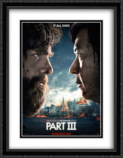 The Hangover Part III 28x36 Black Ornate Wood Framed Movie Poster with Double Matting