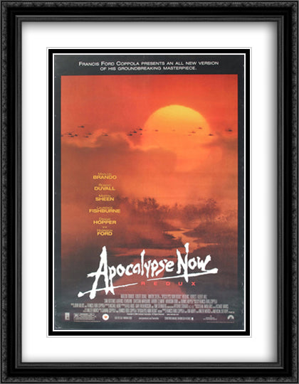 Apocalypse Now 28x36 Black Ornate Wood Framed Movie Poster with Double Matting