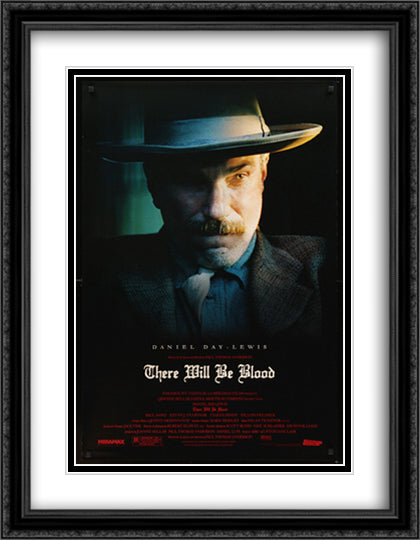 There Will Be Blood 28x36 Black Ornate Wood Framed Movie Poster with Double Matting