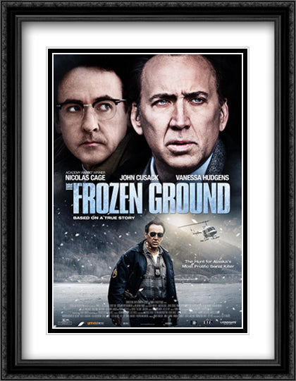 Frozen Ground 28x36 Black Ornate Wood Framed Movie Poster with Double Matting
