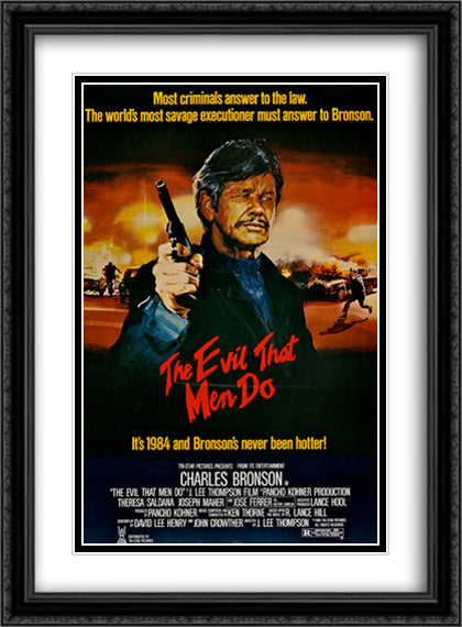The Evil That Men Do 28x38 Black Ornate Wood Framed Movie Poster with Double Matting