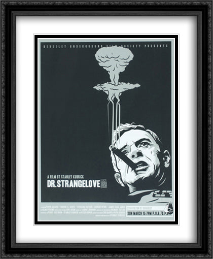 Dr. Strangelove 28x34 Black Ornate Wood Framed Movie Poster with Double Matting