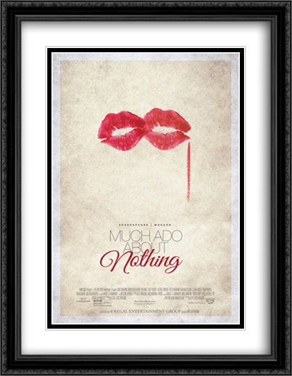 Much Ado About Nothing 28x36 Black Ornate Wood Framed Movie Poster with Double Matting