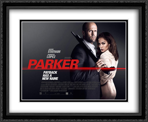 Parker 34x28 Black Ornate Wood Framed Movie Poster with Double Matting