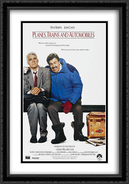 Planes, Trains and Automobiles 28x40 Black Ornate Wood Framed Movie Poster with Double Matting