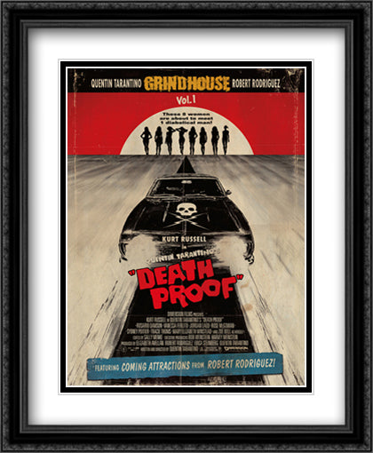 Grindhouse Death Proof 28x34 Black Ornate Wood Framed Movie Poster with Double Matting