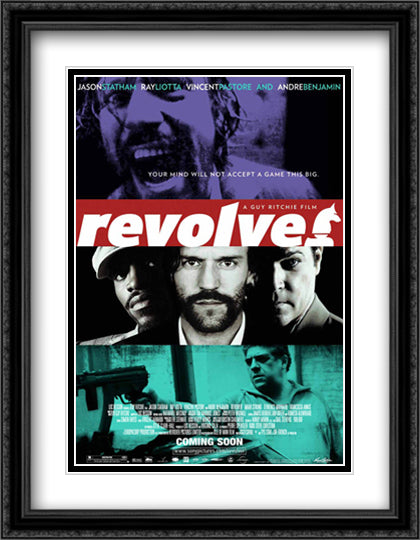 Revolver 28x36 Black Ornate Wood Framed Movie Poster with Double Matting