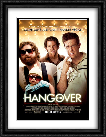 The Hangover 28x36 Black Ornate Wood Framed Movie Poster with Double Matting