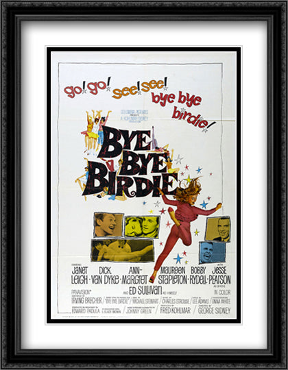Bye Bye Birdie 28x36 Black Ornate Wood Framed Movie Poster with Double Matting