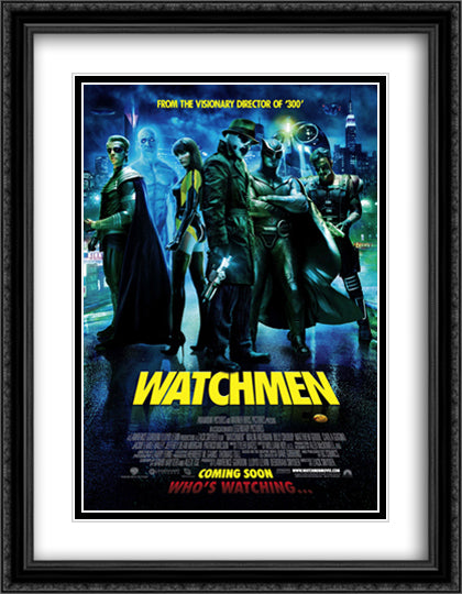 Watchmen 28x36 Black Ornate Wood Framed Movie Poster with Double Matting